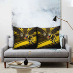 Richmond Tigers Australian Football Pillow Cover Powerful Tiger Mascot With Indigenous Pattern Art