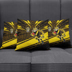 Richmond Tigers Australian Football Pillow Cover Powerful Tiger Mascot With Indigenous Pattern Art