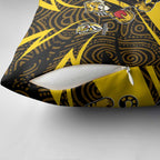 Richmond Tigers Australian Football Pillow Cover Powerful Tiger Mascot With Indigenous Pattern Art