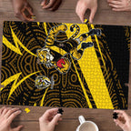 Richmond Tigers Australian Football Puzzle Powerful Tiger Mascot With Indigenous Pattern Art