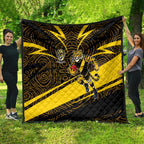 Richmond Tigers Australian Football Quilt Powerful Tiger Mascot With Indigenous Pattern Art