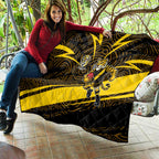 Richmond Tigers Australian Football Quilt Powerful Tiger Mascot With Indigenous Pattern Art