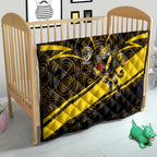 Richmond Tigers Australian Football Quilt Powerful Tiger Mascot With Indigenous Pattern Art