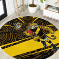 Richmond Tigers Australian Football Round Carpet Powerful Tiger Mascot With Indigenous Pattern Art