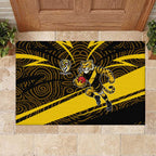 Richmond Tigers Australian Football Rubber Doormat Powerful Tiger Mascot With Indigenous Pattern Art