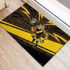 Richmond Tigers Australian Football Rubber Doormat Powerful Tiger Mascot With Indigenous Pattern Art