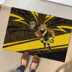 Richmond Tigers Australian Football Rubber Doormat Powerful Tiger Mascot With Indigenous Pattern Art