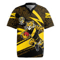 Richmond Tigers Australian Football Rugby Jersey Powerful Tiger Mascot With Indigenous Pattern Art