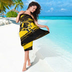 Richmond Tigers Australian Football Sarong Powerful Tiger Mascot With Indigenous Pattern Art