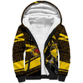 Richmond Tigers Australian Football Sherpa Hoodie Powerful Tiger Mascot With Indigenous Pattern Art