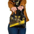 Richmond Tigers Australian Football Shoulder Handbag Powerful Tiger Mascot With Indigenous Pattern Art