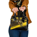 Richmond Tigers Australian Football Shoulder Handbag Powerful Tiger Mascot With Indigenous Pattern Art