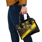 Richmond Tigers Australian Football Shoulder Handbag Powerful Tiger Mascot With Indigenous Pattern Art