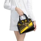 Richmond Tigers Australian Football Shoulder Handbag Powerful Tiger Mascot With Indigenous Pattern Art