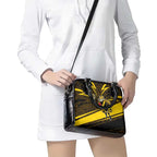 Richmond Tigers Australian Football Shoulder Handbag Powerful Tiger Mascot With Indigenous Pattern Art