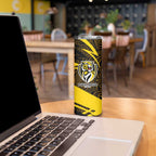 Richmond Tigers Australian Football Skinny Tumbler Powerful Tiger Mascot With Indigenous Pattern Art