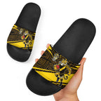 Richmond Tigers Australian Football Slide Sandals Powerful Tiger Mascot With Indigenous Pattern Art