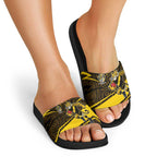 Richmond Tigers Australian Football Slide Sandals Powerful Tiger Mascot With Indigenous Pattern Art