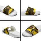 Richmond Tigers Australian Football Slide Sandals Powerful Tiger Mascot With Indigenous Pattern Art