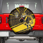 Richmond Tigers Australian Football Spare Tire Cover Powerful Tiger Mascot With Indigenous Pattern Art