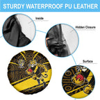 Richmond Tigers Australian Football Spare Tire Cover Powerful Tiger Mascot With Indigenous Pattern Art