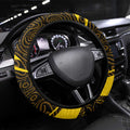 Richmond Tigers Australian Football Steering Wheel Cover Powerful Tiger Mascot With Indigenous Pattern Art