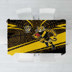 Richmond Tigers Australian Football Tablecloth Powerful Tiger Mascot With Indigenous Pattern Art