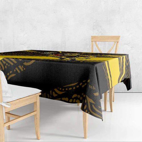 Richmond Tigers Australian Football Tablecloth Powerful Tiger Mascot With Indigenous Pattern Art
