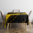 Richmond Tigers Australian Football Tablecloth Powerful Tiger Mascot With Indigenous Pattern Art