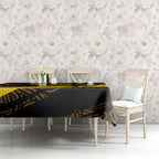 Richmond Tigers Australian Football Tablecloth Powerful Tiger Mascot With Indigenous Pattern Art