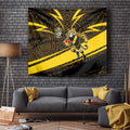 Richmond Tigers Australian Football Tapestry Powerful Tiger Mascot With Indigenous Pattern Art