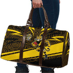 Richmond Tigers Australian Football Travel Bag Powerful Tiger Mascot With Indigenous Pattern Art