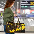 Richmond Tigers Australian Football Travel Bag Powerful Tiger Mascot With Indigenous Pattern Art