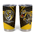 Richmond Tigers Australian Football Tumbler Cup Powerful Tiger Mascot With Indigenous Pattern Art