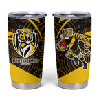 Richmond Tigers Australian Football Tumbler Cup Powerful Tiger Mascot With Indigenous Pattern Art