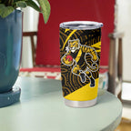 Richmond Tigers Australian Football Tumbler Cup Powerful Tiger Mascot With Indigenous Pattern Art