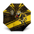 Richmond Tigers Australian Football Umbrella Powerful Tiger Mascot With Indigenous Pattern Art