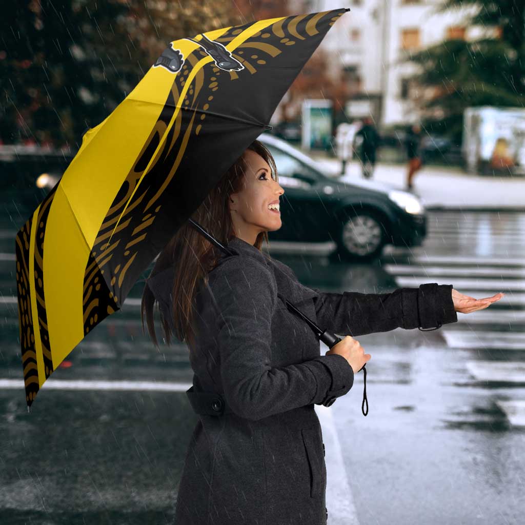 Richmond Tigers Australian Football Umbrella Powerful Tiger Mascot With Indigenous Pattern Art