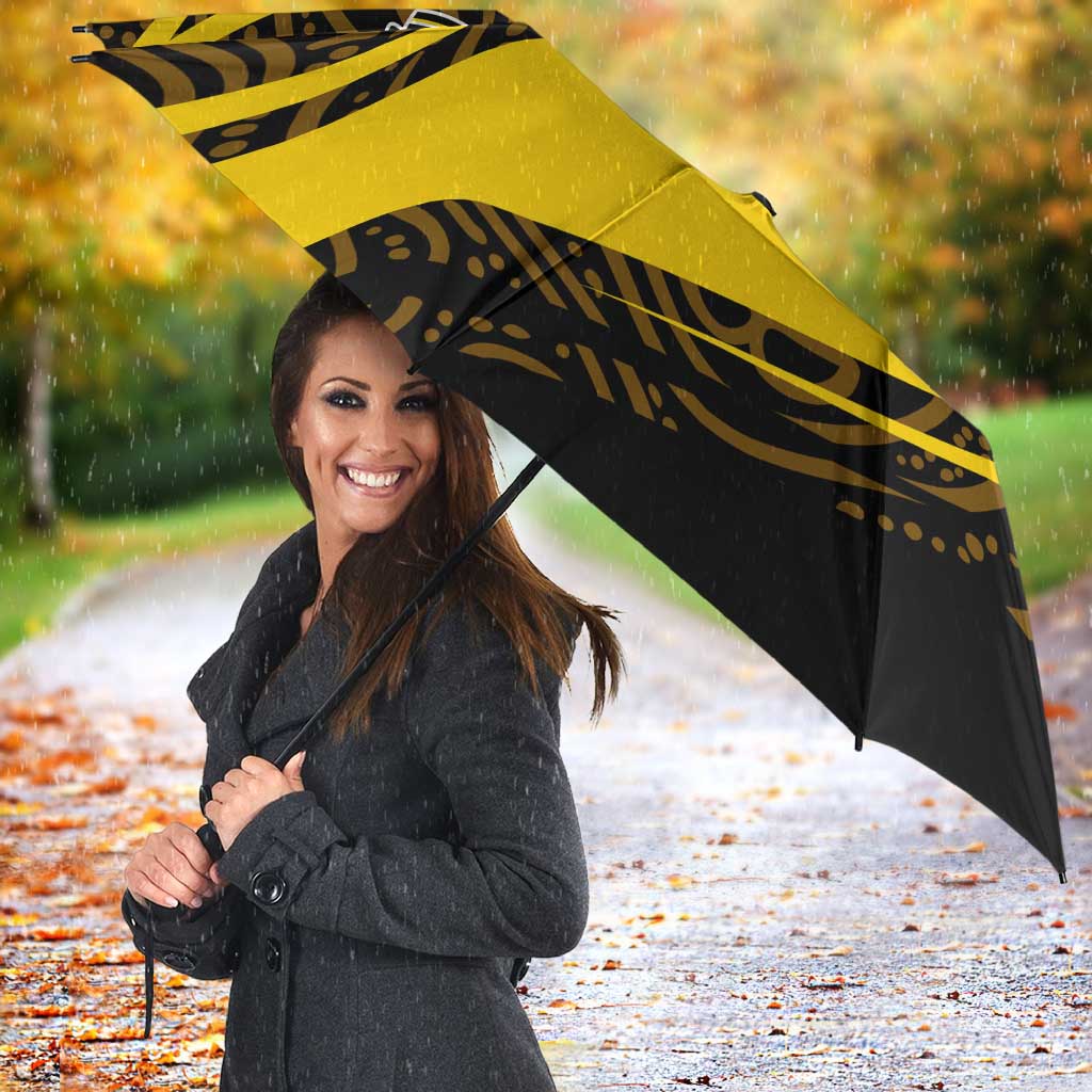 Richmond Tigers Australian Football Umbrella Powerful Tiger Mascot With Indigenous Pattern Art