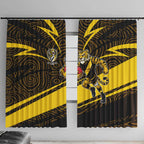 Richmond Tigers Australian Football Window Curtain Powerful Tiger Mascot With Indigenous Pattern Art