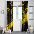 Richmond Tigers Australian Football Window Curtain Powerful Tiger Mascot With Indigenous Pattern Art
