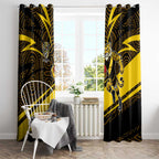Richmond Tigers Australian Football Window Curtain Powerful Tiger Mascot With Indigenous Pattern Art