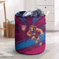 Brisbane Lions Australian Football Laundry Basket Regal Lion Mascot With Indigenous Pattern Art