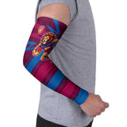 Brisbane Lions Australian Football Arm Sleeves Regal Lion Mascot With Indigenous Pattern Art