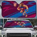 Brisbane Lions Australian Football Auto Sun Shade Regal Lion Mascot With Indigenous Pattern Art