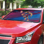 Brisbane Lions Australian Football Auto Sun Shade Regal Lion Mascot With Indigenous Pattern Art