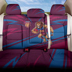 Brisbane Lions Australian Football Back Car Seat Cover Regal Lion Mascot With Indigenous Pattern Art