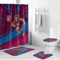 Brisbane Lions Australian Football Bathroom Set Regal Lion Mascot With Indigenous Pattern Art