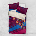 Brisbane Lions Australian Football Bedding Set Regal Lion Mascot With Indigenous Pattern Art