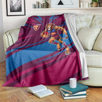 Brisbane Lions Australian Football Blanket Regal Lion Mascot With Indigenous Pattern Art